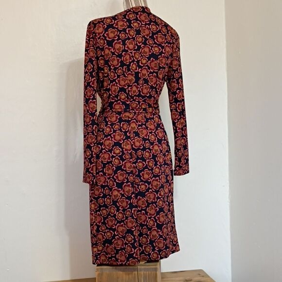 Ann Taylor Floral Blooms Long Sleeve Midi Wrap Dress Women's Size 10 - Picture 3 of 11